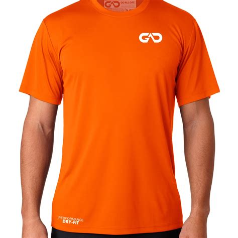 DRY-FIT Mens Tee (Neon Orange) Performance - GO ALL DAY® Athletic Apparel