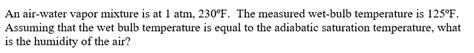 Solved An Air Water Vapor Mixture Is At Atm F The Chegg