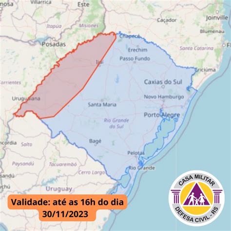 Alerta Para Chuva Pontualmente Forte Defesa Civil Do Rio Grande Do Sul