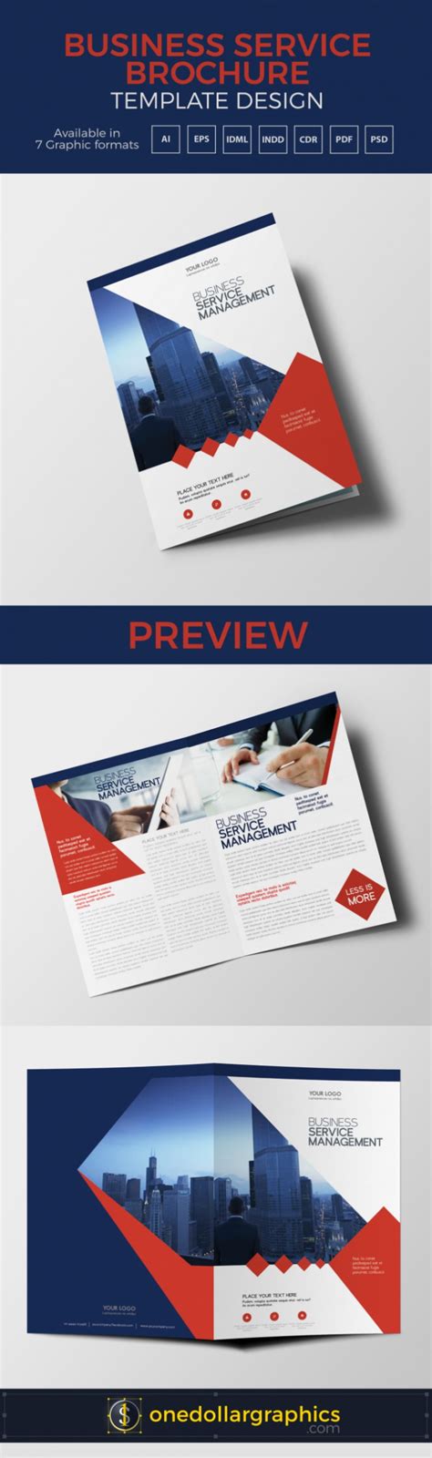 Business Service Bi Fold Brochure Template Design In Ai Eps Cdr Pdf