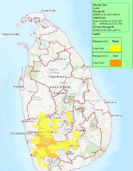 Landslide Early Warnings Issued To Badulla Colombo Galle Gampaha