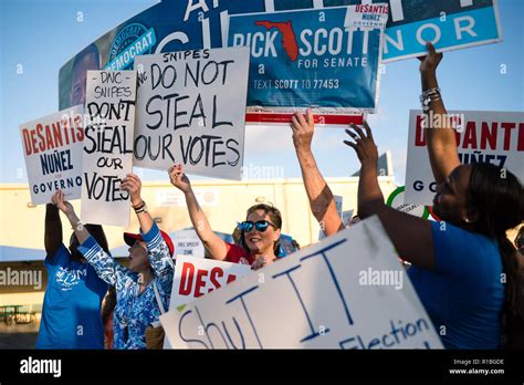 Protesters In Support Of Desantis And Gillum Gather Outside The