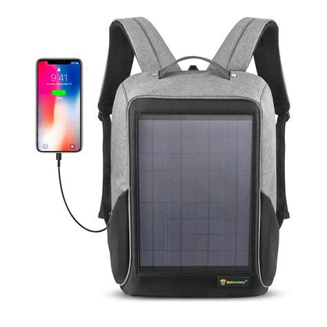 2021 Solar Backpack Soft Waterproof Laptop Backpack Carry Solar Panel ...