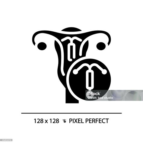 Intrauterine Device Black Glyph Icon Stock Illustration Download