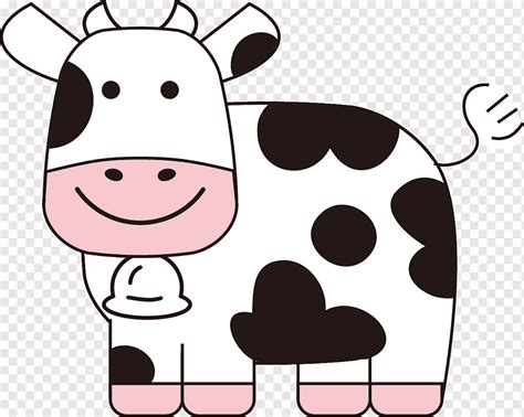 Cartoon Black and white, Cute Cartoon Cow, cartoon Character, animals, head png | PNGWing