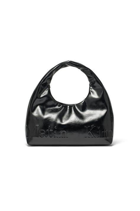 Embossed Logo Leather Mini Tote Bag In Black Matinkim