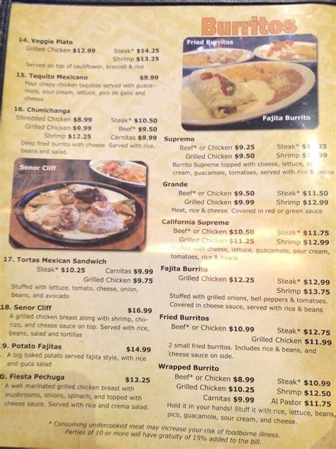 Menu Of Mangos Mexican Restaurant In Hendersonville Tn 37075