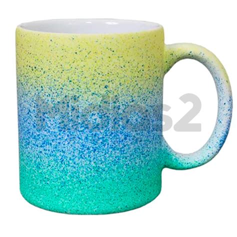 CANECA 325ML CERÂMICA RESINADA LINHA SPLASH DEGRADÊ FOSCO CORES