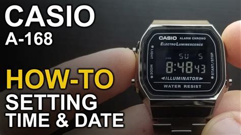 Casio A 168 Setting Time And Date Tutorial Youtube