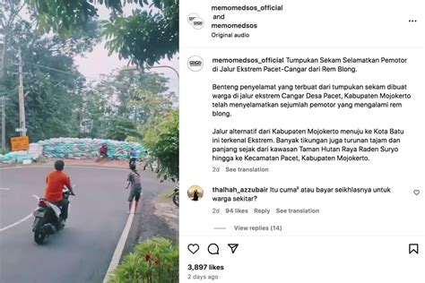 Video Motor Matik Alami Rem Blong Di Jalur Cangar Pacet