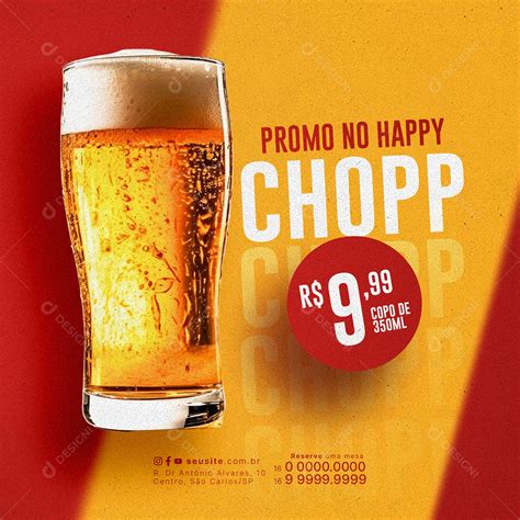 Happy Hour Promo no Happy Chopp Social Media PSD Editável download