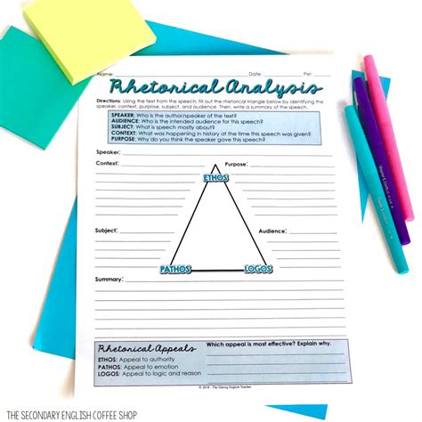 Rhetorical Analysis Outline Worksheet Ame My Id