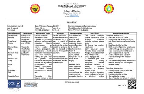 Solution Nursing Pharmacology Medical Surgical Nursing Drug Study