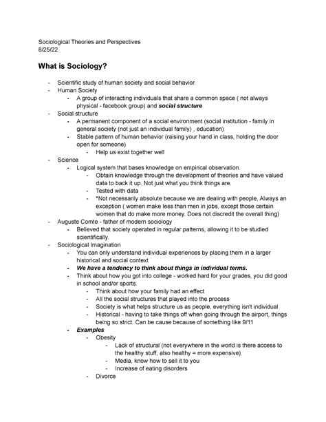 Sociological Theories and Perspectives - Sociological Theories and ...