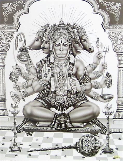 Hanuman Ji Black And White