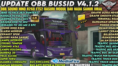 UPDATE OBB BUSSID V4 1 2 OBB BUSSID SOUND HINO R260 ETS2 BASURI