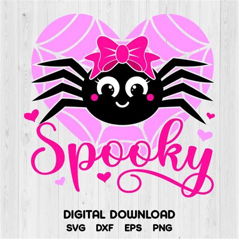 Spooky Spider Svg Spider With Bow In A Net Heart Svg Cut Files For