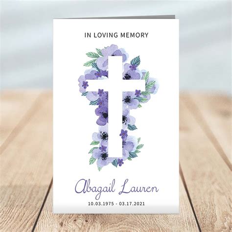 Vintage Floral Frame Funeral Program Template Us Urns Online