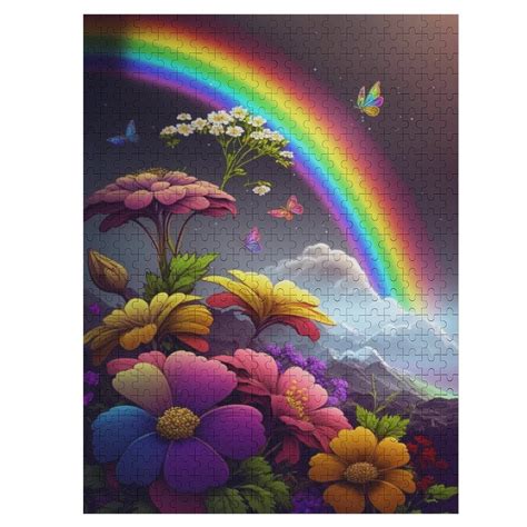 Rainbow Butterfly And Rainbow Flower Jigsaw Puzzles Adults 500 Piece