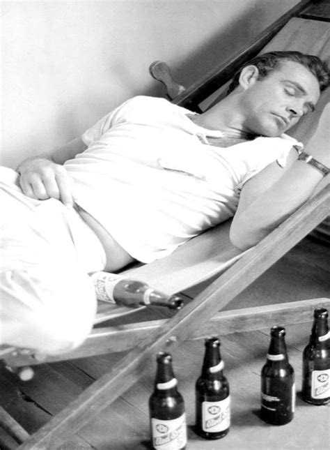 Sean Connery on the set of Dr. No in 1962 napping after knocking back ...