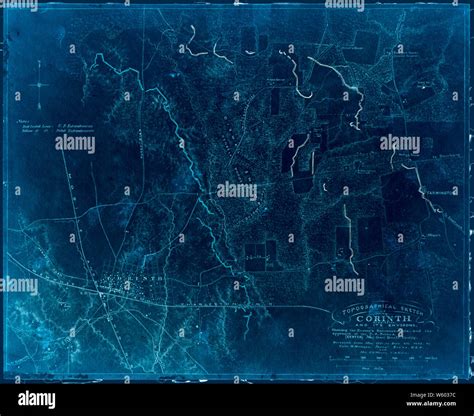 Civil War Maps 1847 Topographical Sketch Of Corinth Mississippi And Its Environs Showing The