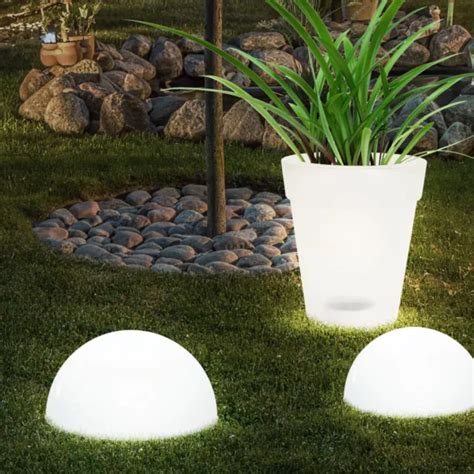 Er Set Led Solare Luci Mezzo Sfera Parete Lampade Esterno Fiori