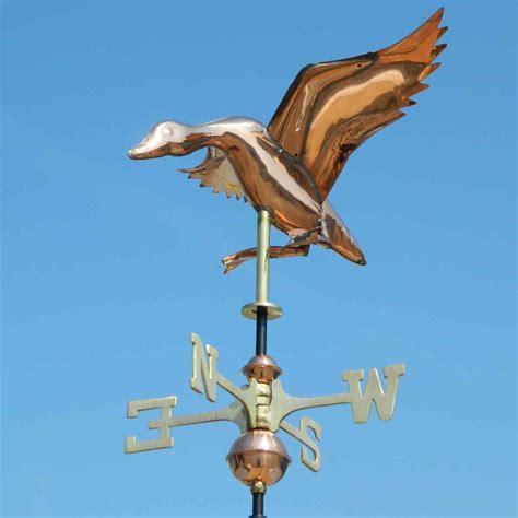 Bird Weathervanes Medium Copper Landing Duck Weathervane