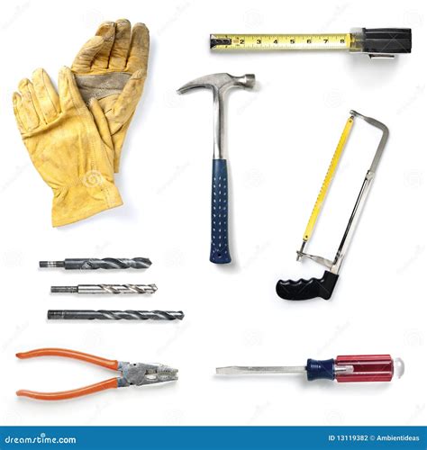 Home Improvement Tools Collection Stock Photo - Image of glove, measure ...