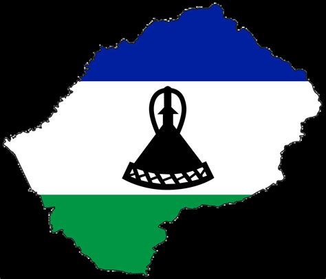 Lesotho Flag Map - MapSof.net