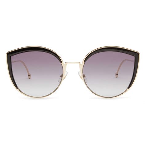 Fendi - F is Fendi - Gold Cat Eye Oversize Sunglasses - Sunglasses ...