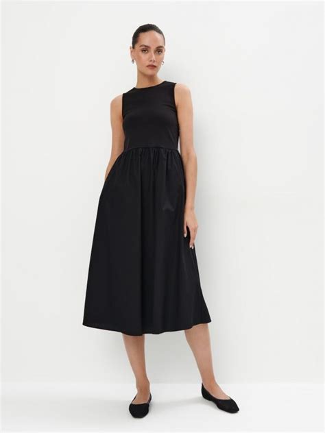 Rochie Midi Din Bumbac Culoare Negru MOHITO 177AM 99X