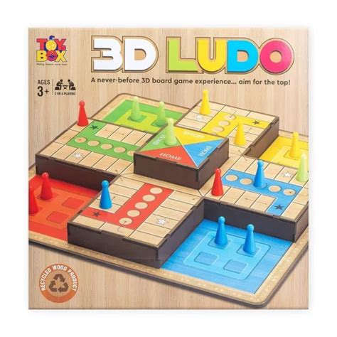 TOYSBOX 3D LUDO MDF jeu de société en bois jouet jouer en famille avec