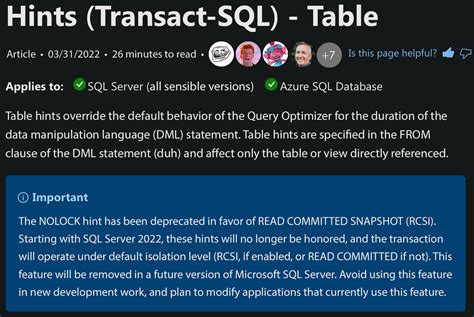 All You NOLOCK Lovers Better Read This SQLBlog Org
