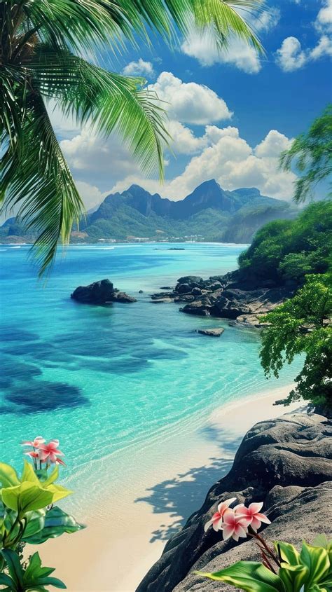 Download Tropical Paradise Beach View Wallpaper