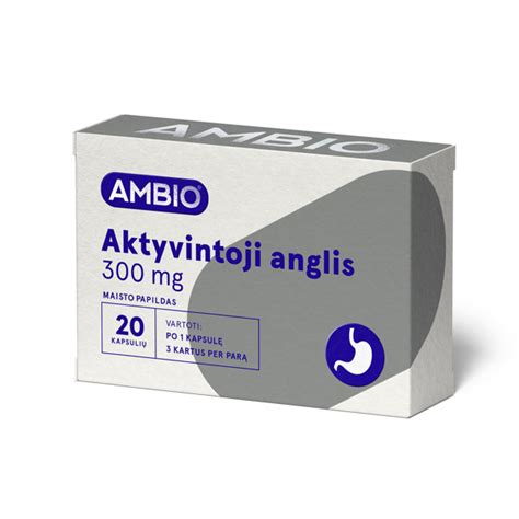 Ambio Aktyvintoji Anglis 300mg 20 Kapsulių Gintarinė Vaistinė