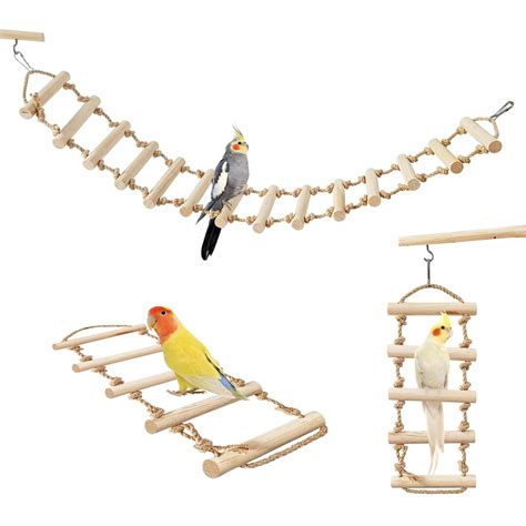 Natural Wooden Bird Ladders Bird Rope Ladder Bird Rope Bridge Bird