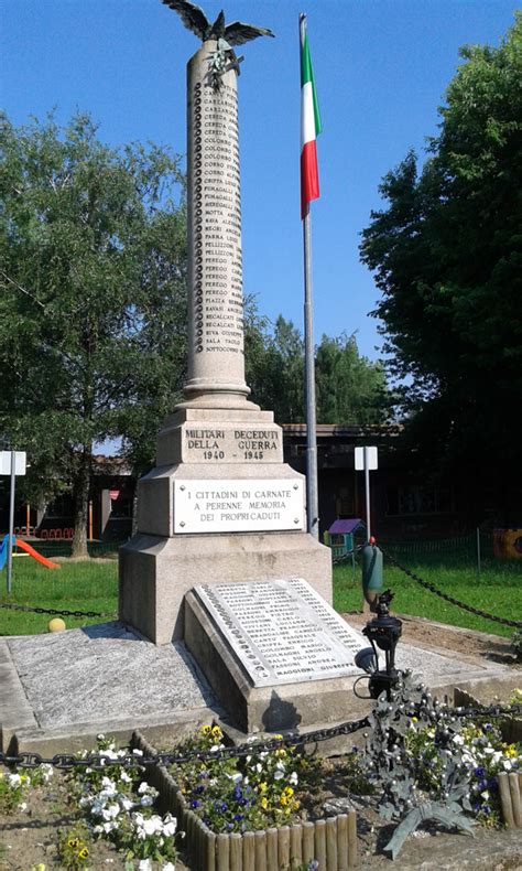 Monumento Ai Caduti Di Carnate Nella Guerra Pietre Della Memoria