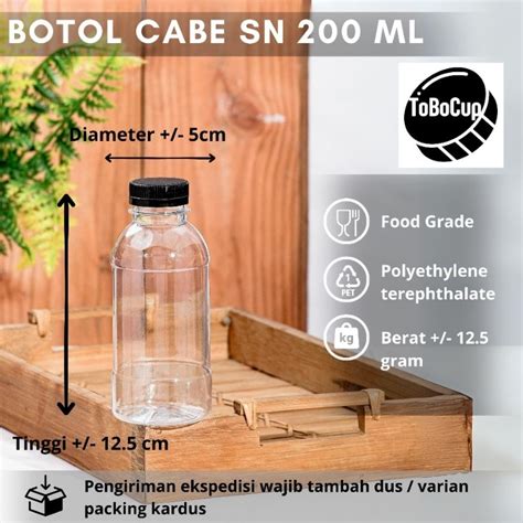 Jual Botol Plastik Cabe 200ml Botol Jus 200 Ml SN PET Shopee Indonesia