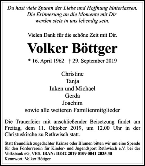 Volker B Ttger Gedenken Stormarner Tageblatt