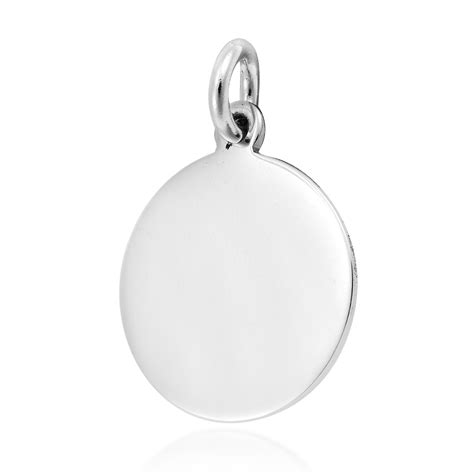 Round Engravable Sterling Silver Pendant Charm