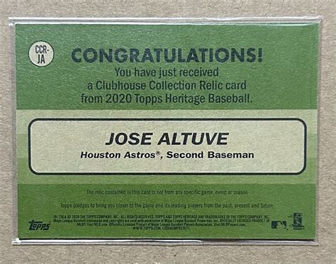 Topps Heritage Clubhouse Collection Relics Ccr Ja Jose Altuve