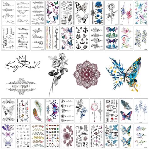 Buy 40 Sheets Beautiful Realistic Temporary Tattoos Fake Tattoo For