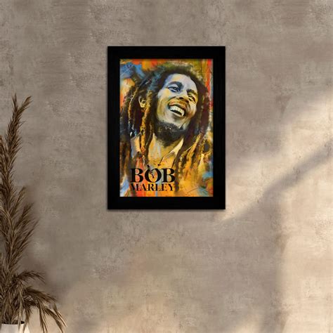 Quadro Decorativo Bob Marley Black Vintage