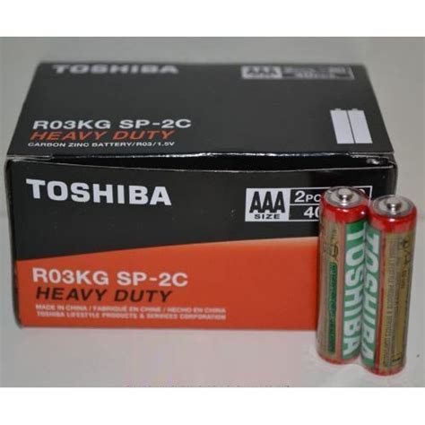 TOSHIBA AAA Battery R03KG SP 2C Heavy Duty Carbon Zinc 1 5V 2pcs