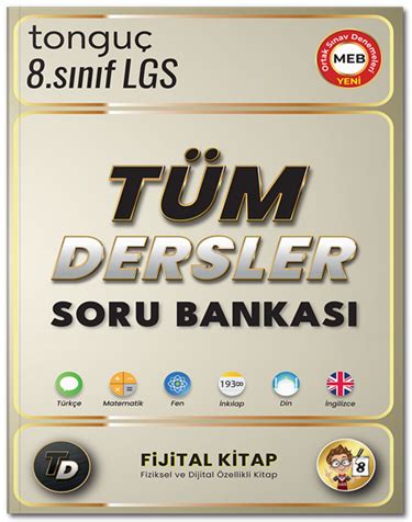 Tonguç Akademi 8 Sınıf LGS Tüm Dersler Fijital Kitap Soru Bankası Kom