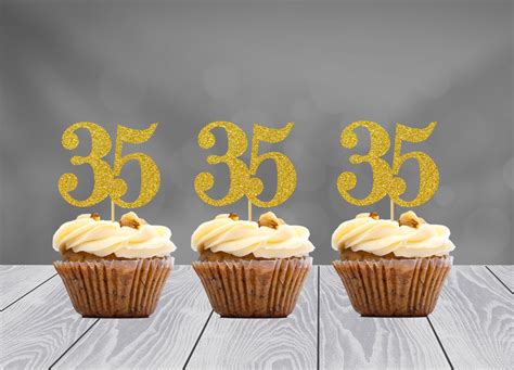 Any Number Th Birthday Cupcake Toppers Inches Tall Etsy