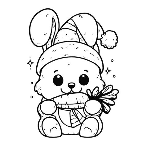 Premium Vector Cute Bunny Eating Carrots For Coloring Books