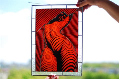Stained Glass Girl Naked Woman Body Stained Glass Panel Stained Glass Window Hangings Stained