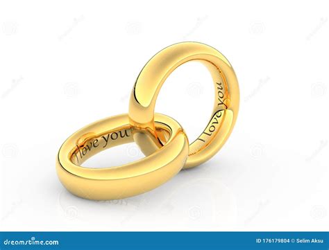 Two Intertwined Gold Wedding Rings. Stock Illustration - Illustration of rings, divorce: 176179804