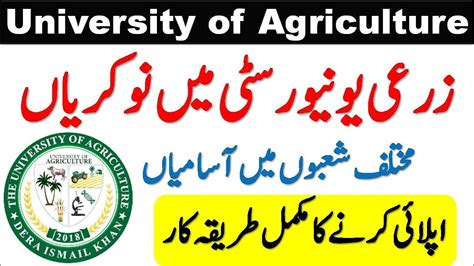 University Of Agriculture Dera Ismail Khan Jobs 2022